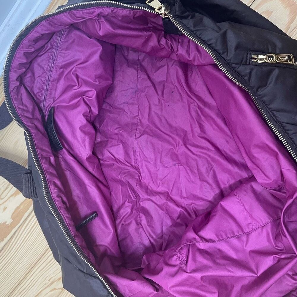 Yves Saint Laurent YSL Dark Brown‎ Nylon Duffle Bag Hampton Boston Travel Tote - Picture 8 of 11